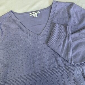 Pendleton Women's Size XL Silk And Cashmere Blend V Neck Lavender Sweater